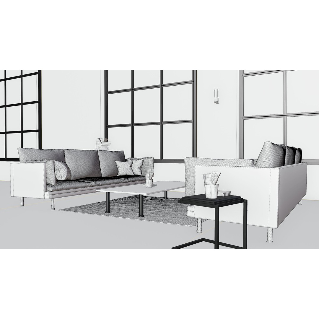 Industrial House Interior 3D Model – PBR Textured, Blender, FBX, OBJ - View 16