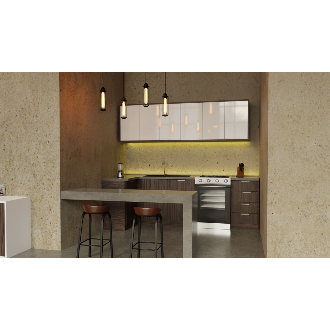 Industrial House Interior 3D Model – PBR Textured, Blender, FBX, OBJ - View 5