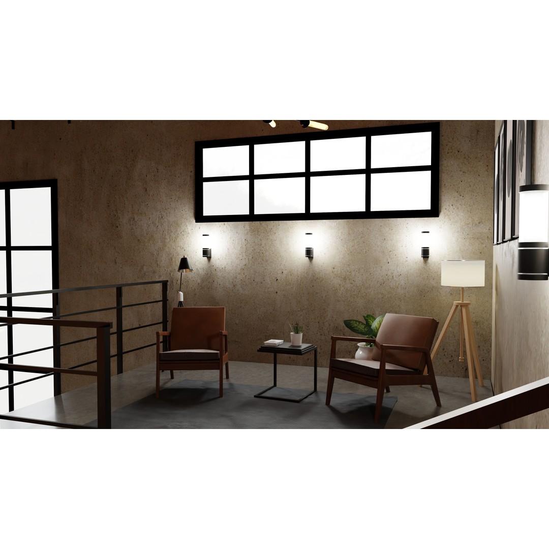 Industrial House Interior 3D Model – PBR Textured, Blender, FBX, OBJ - View 7
