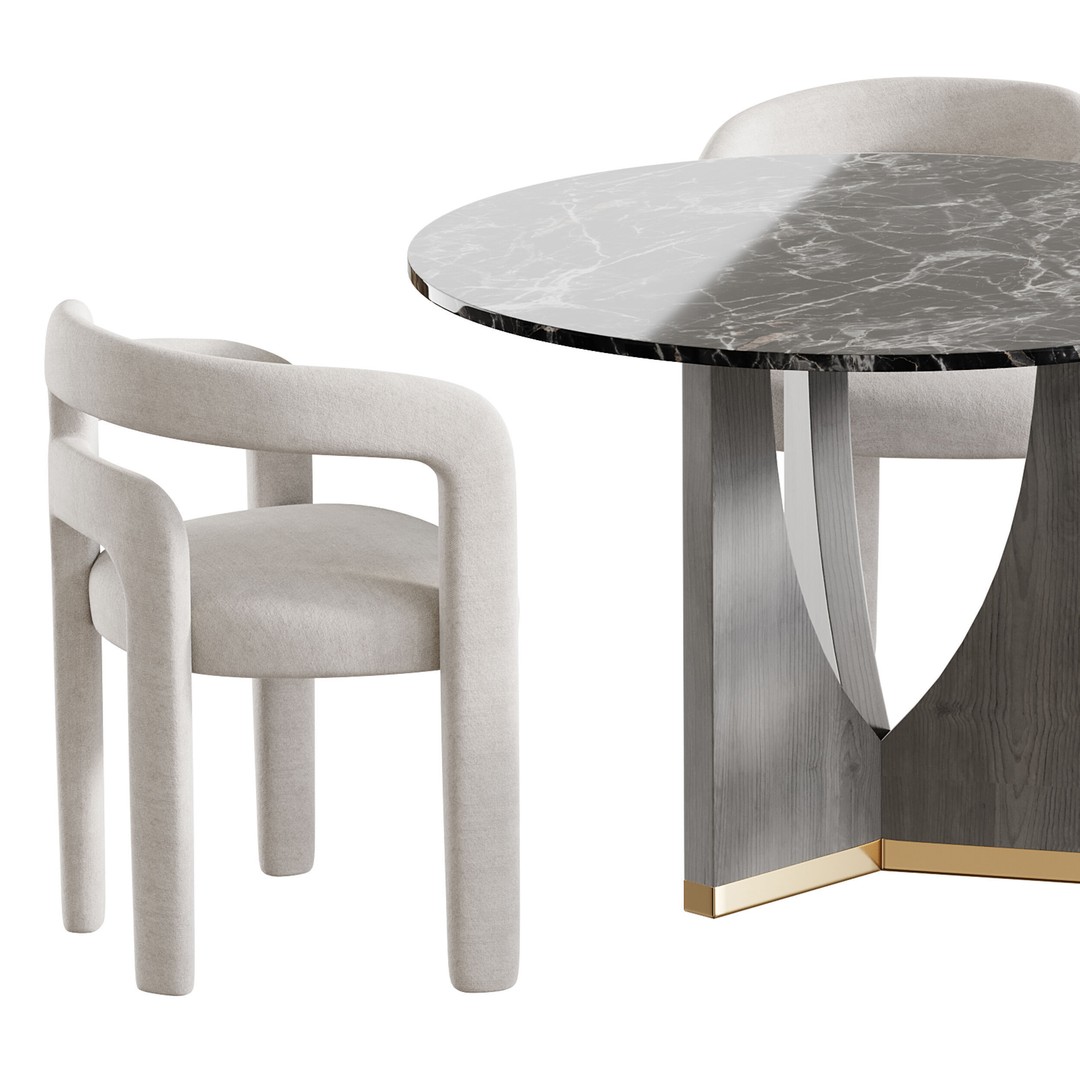RIDLEY Table 3D Model – Modern Round Dining Table, FBX, OBJ - View 10