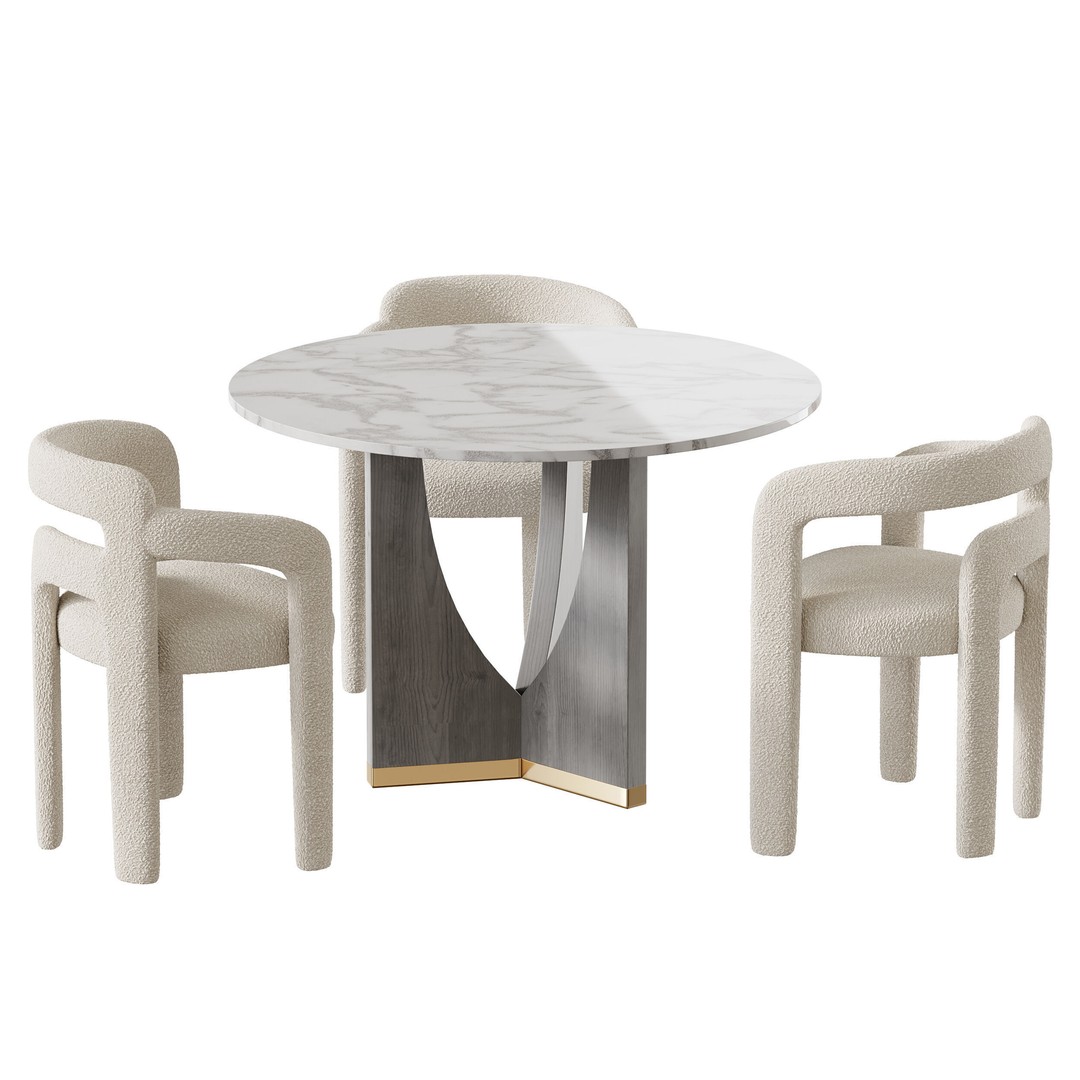 RIDLEY Table 3D Model – Modern Round Dining Table, FBX, OBJ - View 12