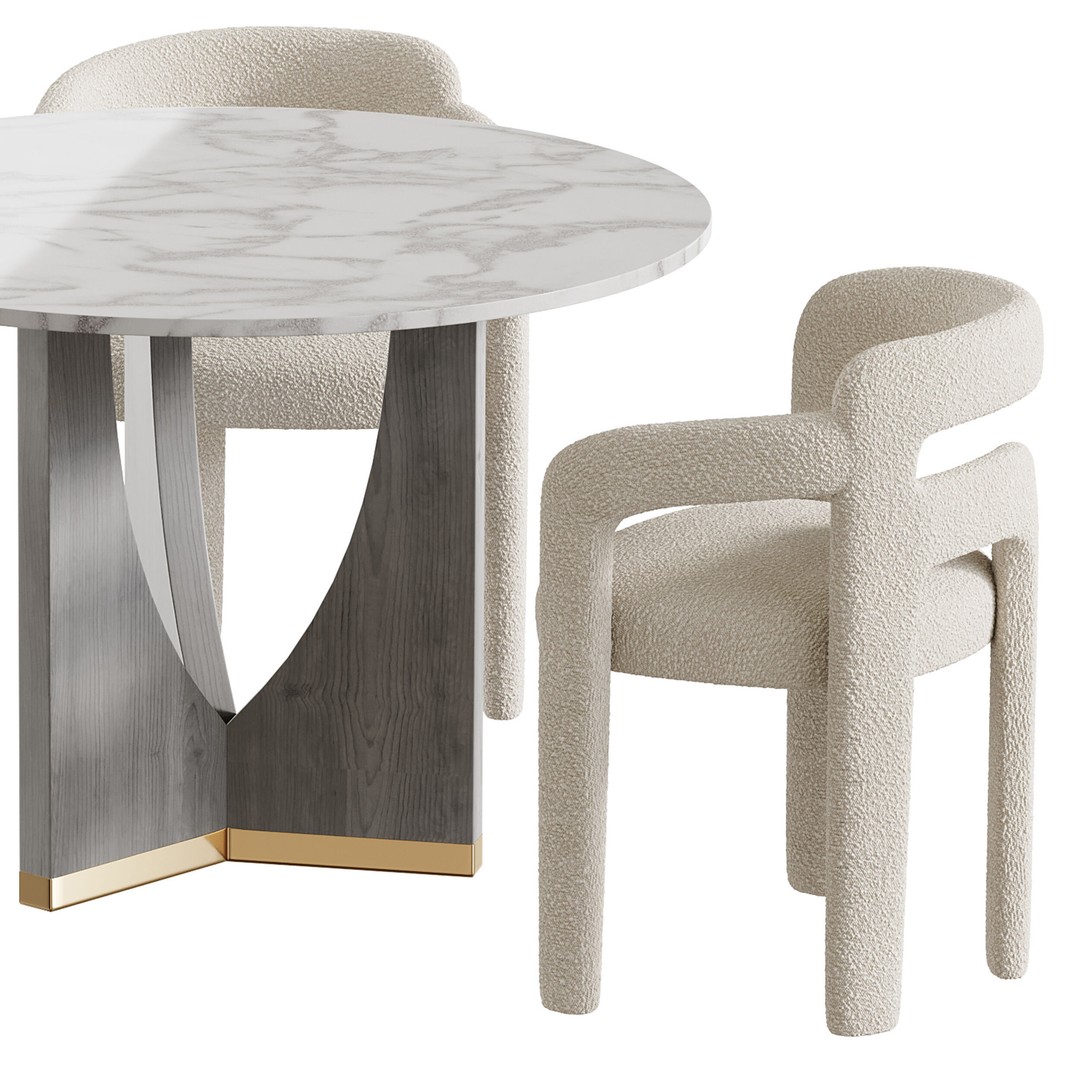 RIDLEY Table 3D Model – Modern Round Dining Table, FBX, OBJ - View 13