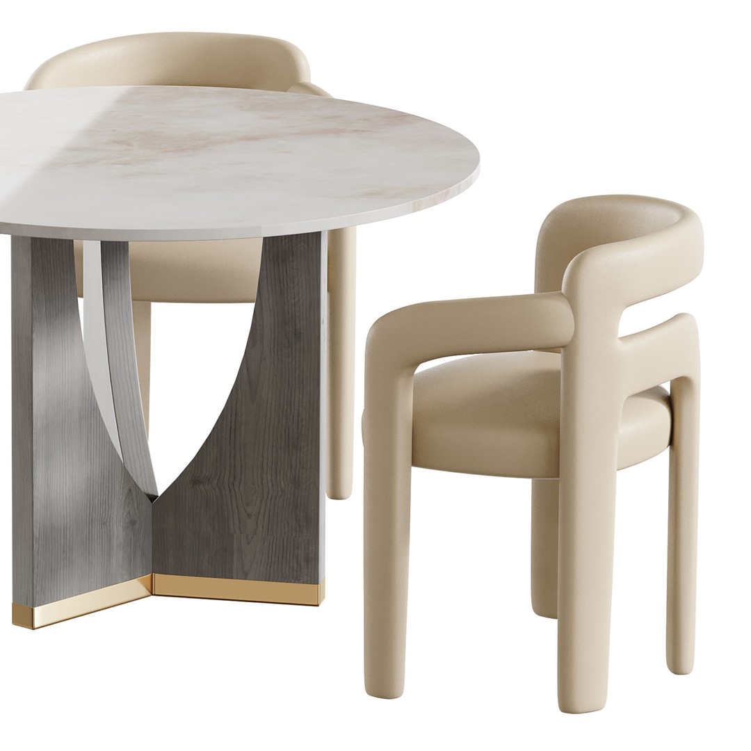 RIDLEY Table 3D Model – Modern Round Dining Table, FBX, OBJ - View 14