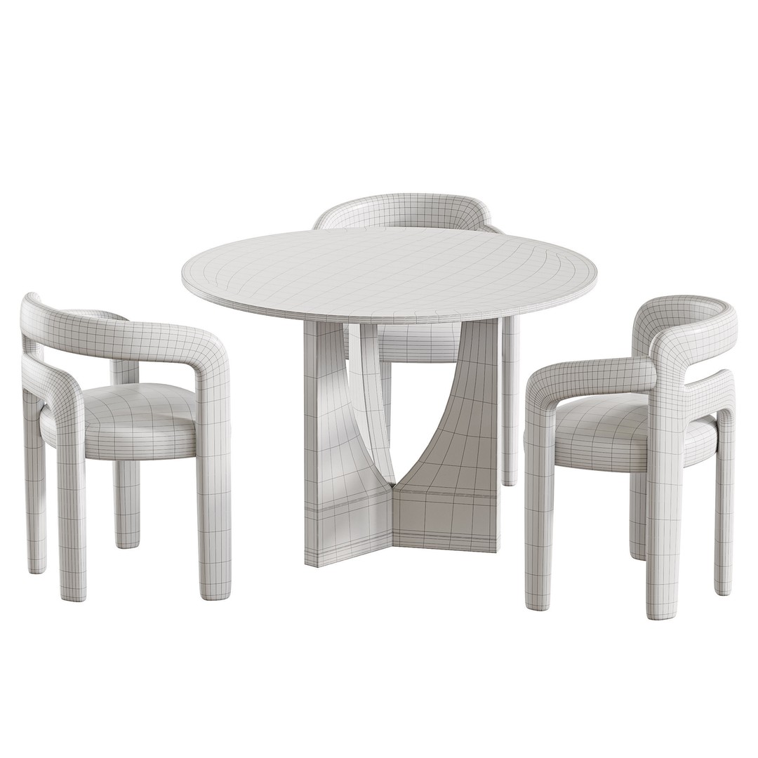 RIDLEY Table 3D Model – Modern Round Dining Table, FBX, OBJ - View 15