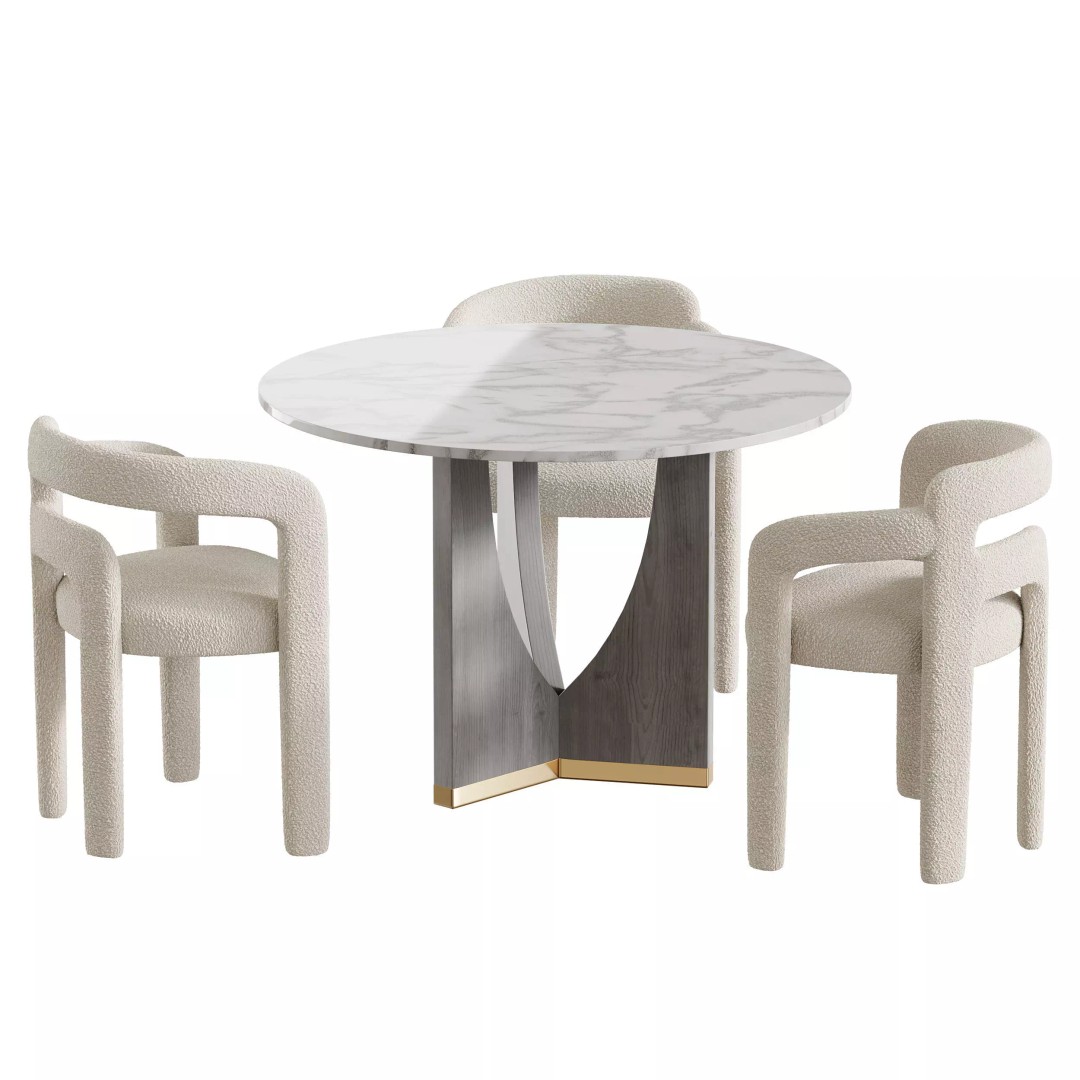 RIDLEY Table 3D Model – Modern Round Dining Table, FBX, OBJ - View 2