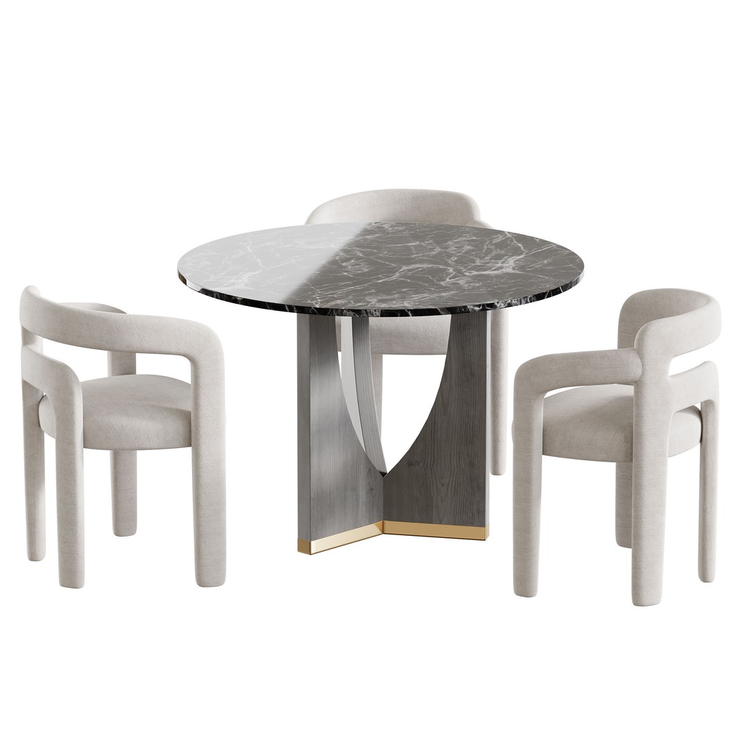 RIDLEY Table 3D Model – Modern Round Dining Table, FBX, OBJ - View 3