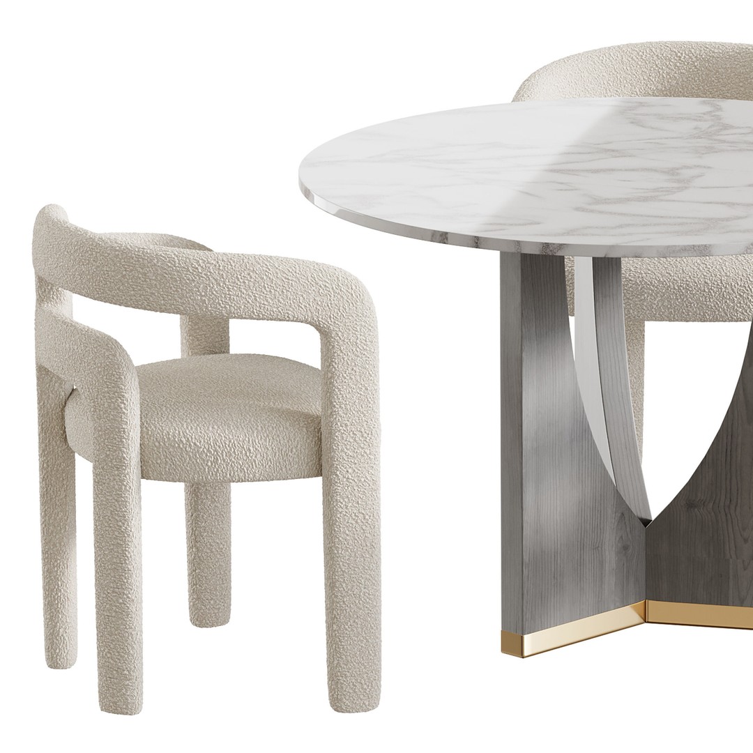 RIDLEY Table 3D Model – Modern Round Dining Table, FBX, OBJ - View 6