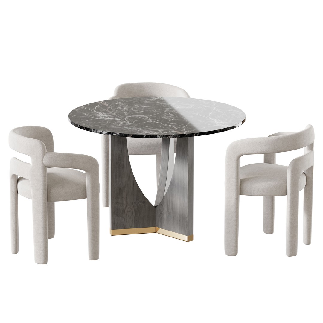 RIDLEY Table 3D Model – Modern Round Dining Table, FBX, OBJ - View 8