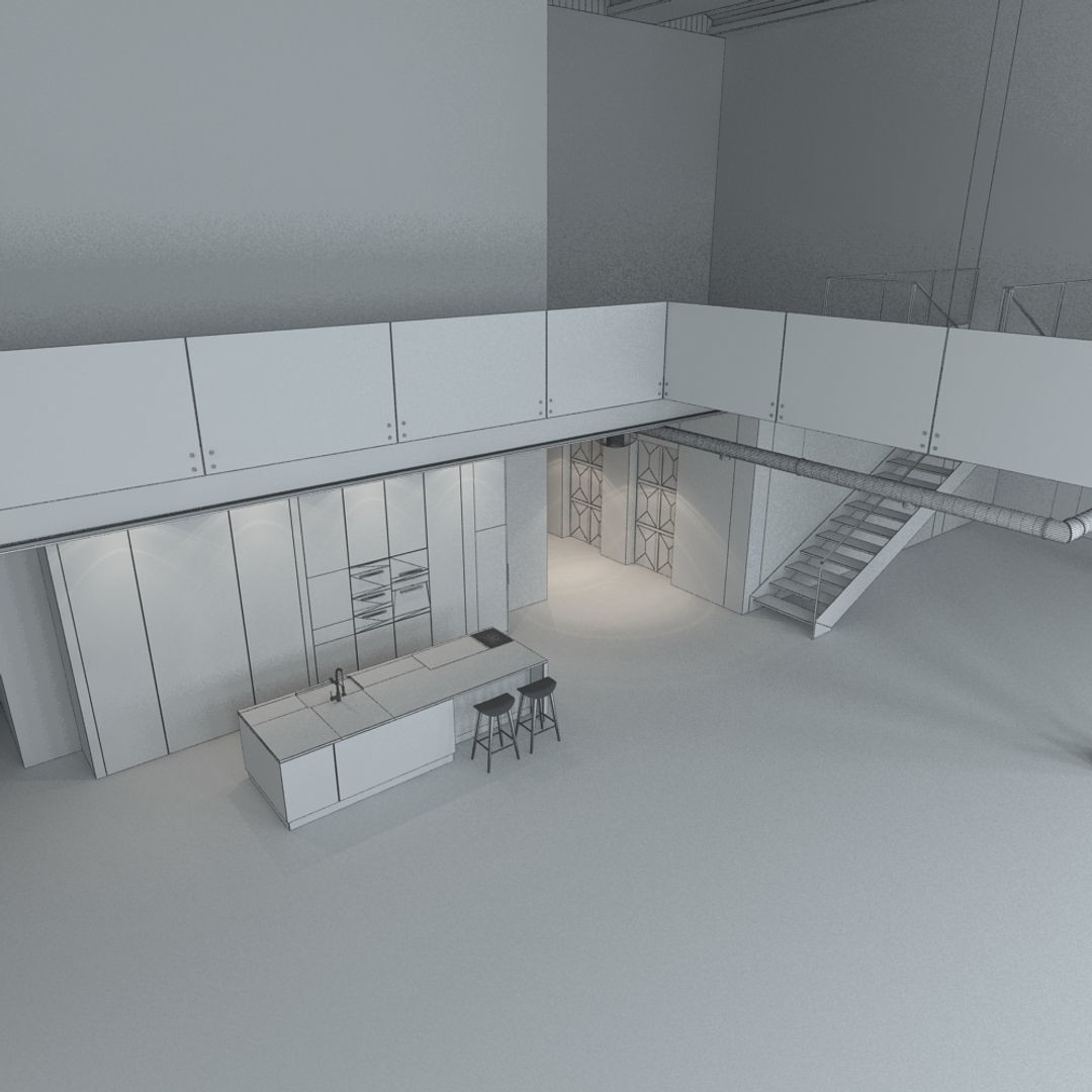 Luxury Loft Apartment 3D Model – High Poly Interior Scene, 3ds Max