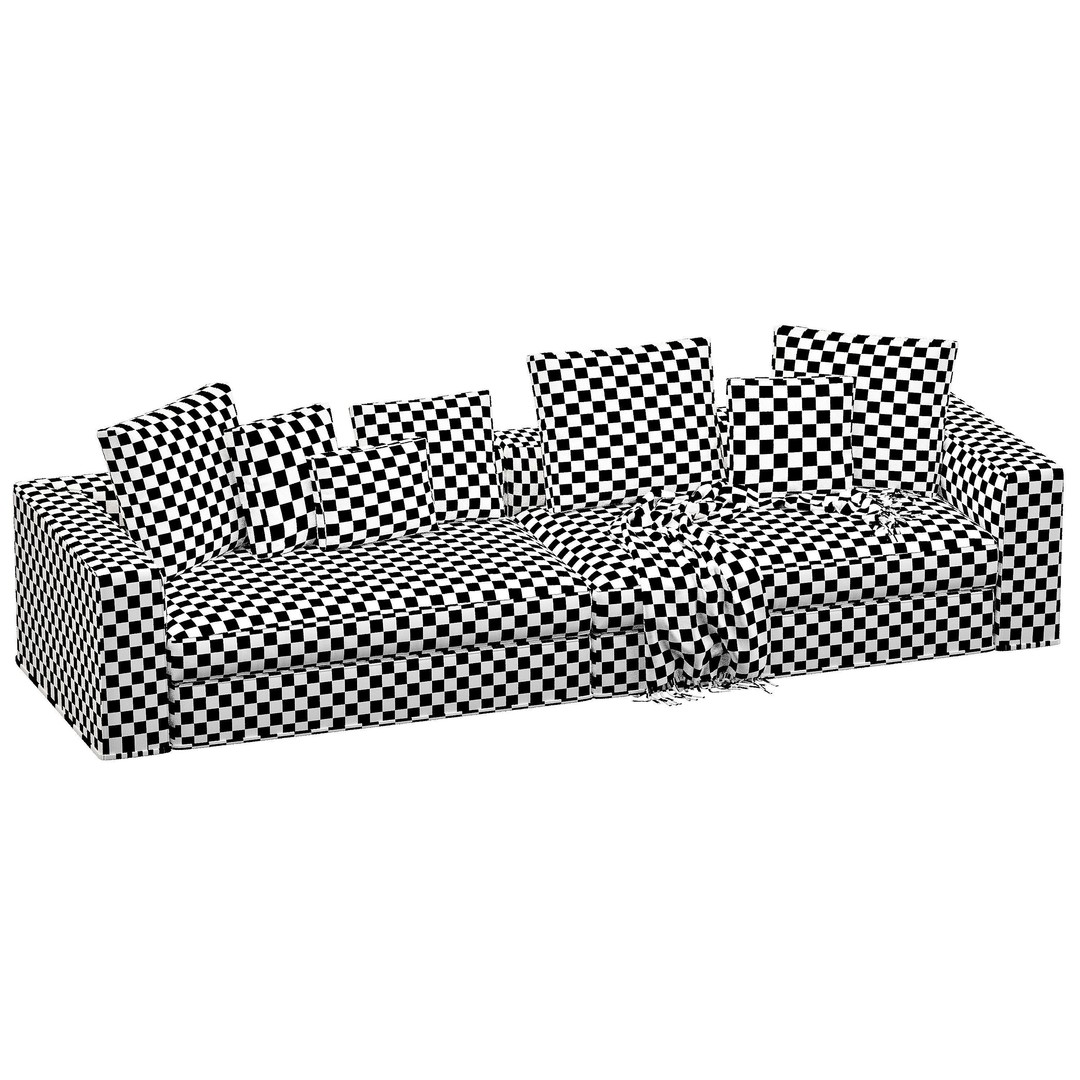 Powell Sofa 3D Model – High Poly Furniture Asset, FBX, OBJ