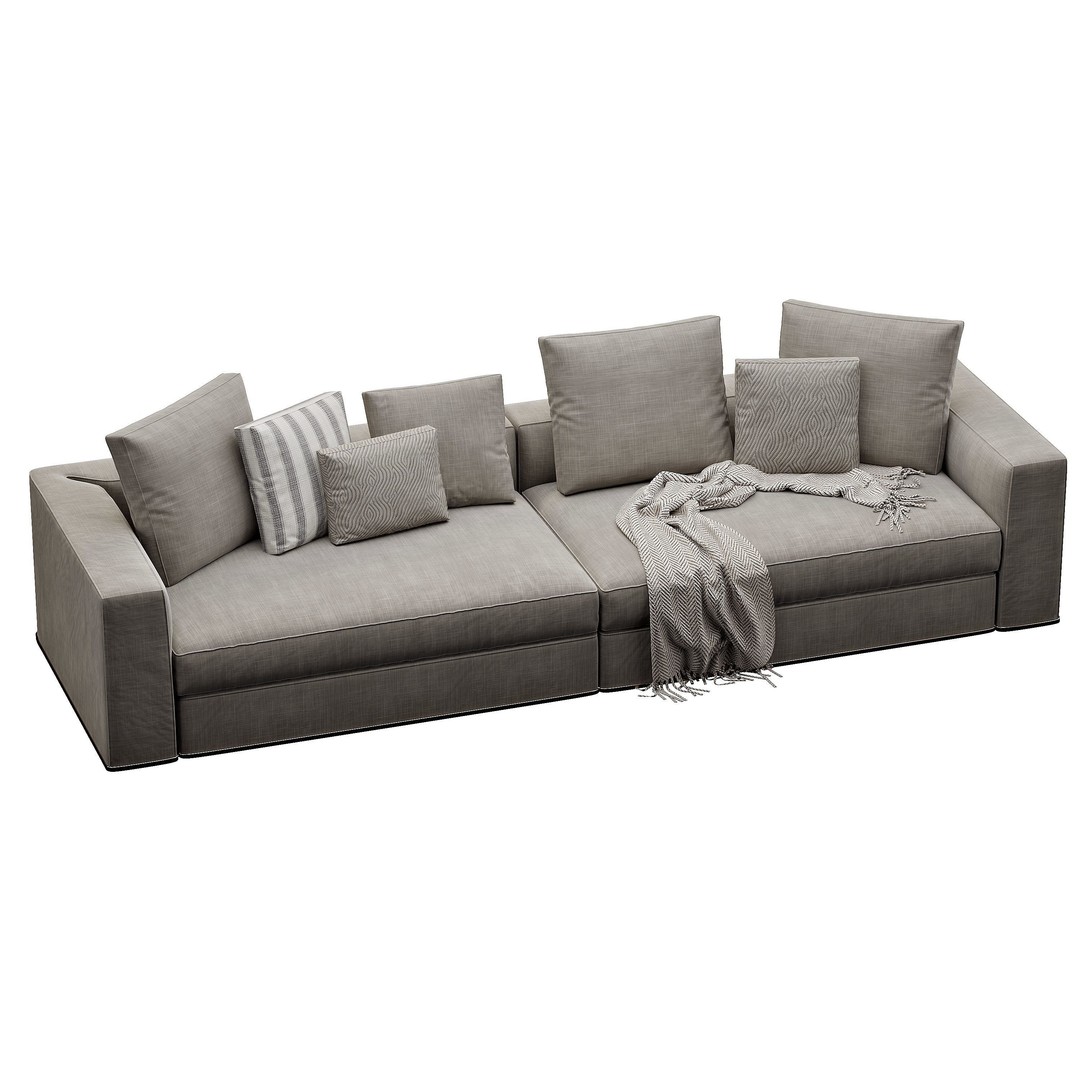 Powell Sofa 3D Model – High Poly Furniture Asset, FBX, OBJ - View 10