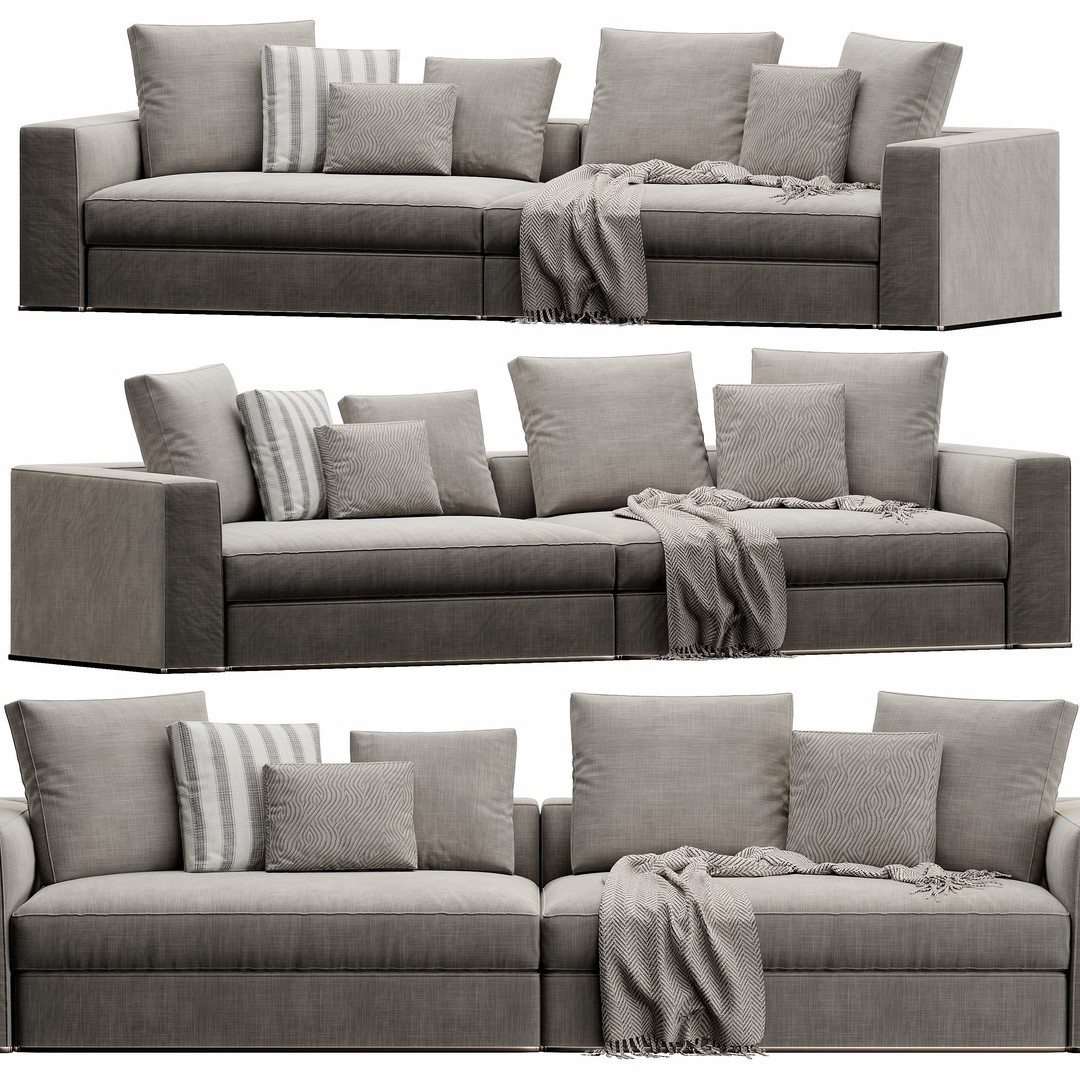 Powell Sofa 3D Model – High Poly Furniture Asset, FBX, OBJ - View 11