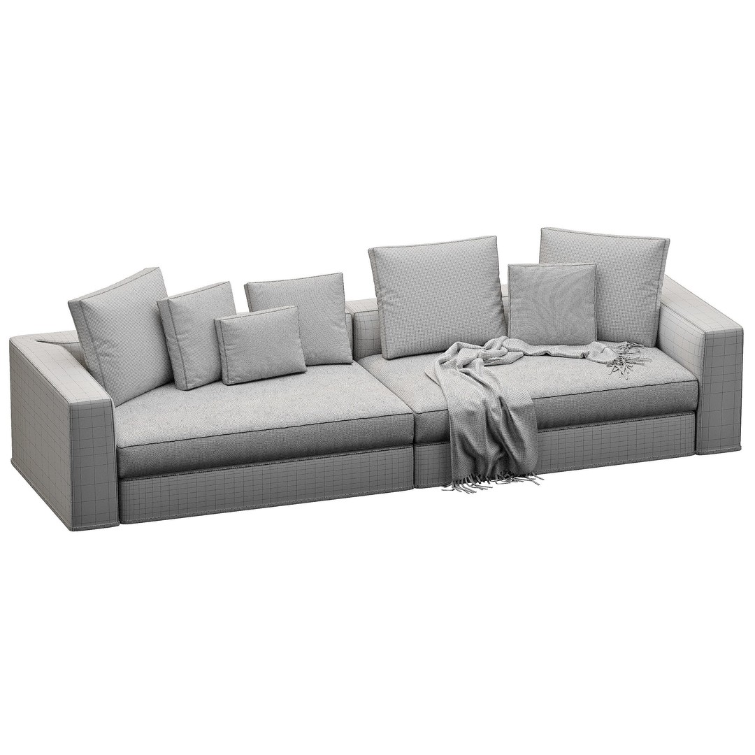 Powell Sofa 3D Model – High Poly Furniture Asset, FBX, OBJ - View 16