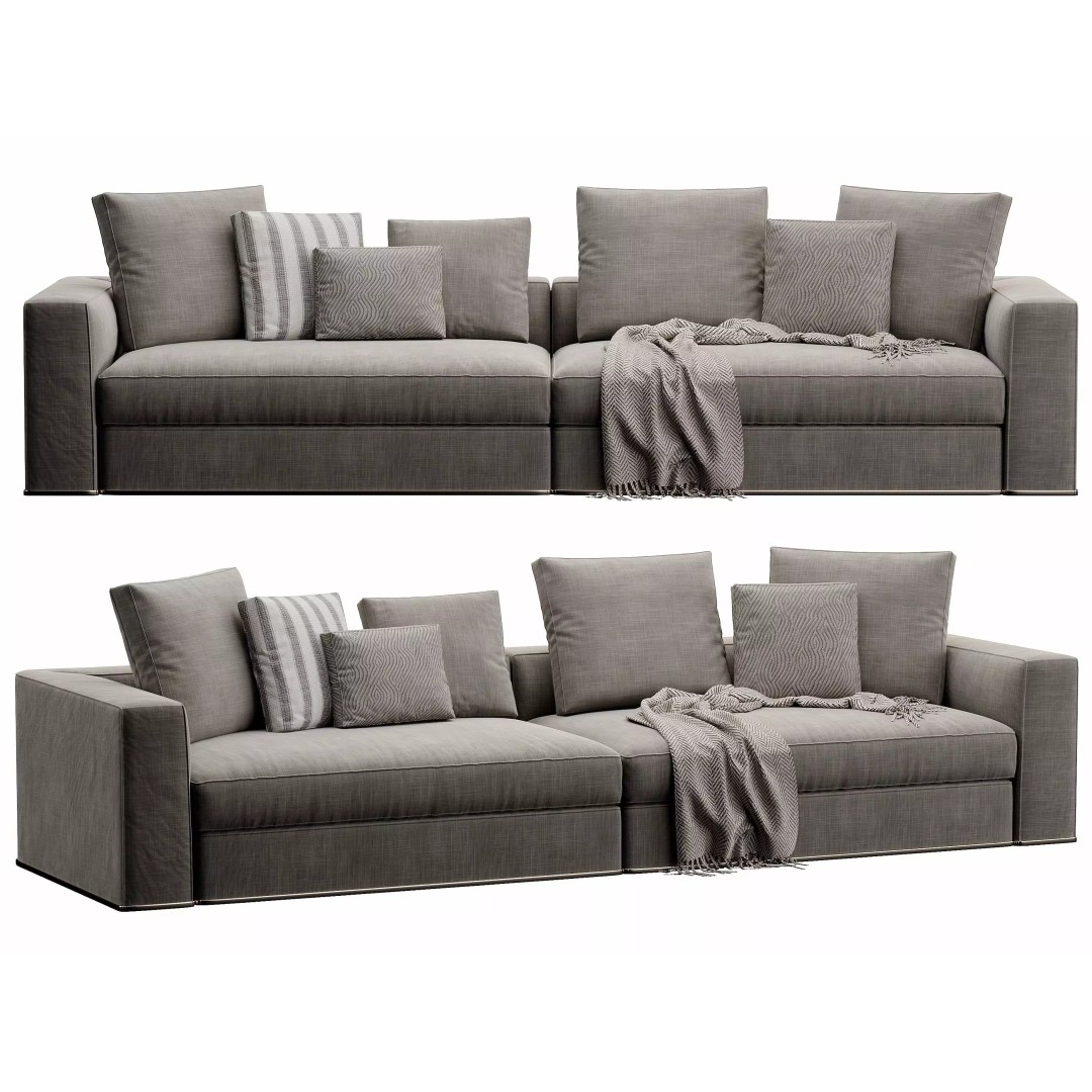 Powell Sofa 3D Model – High Poly Furniture Asset, FBX, OBJ - View 2