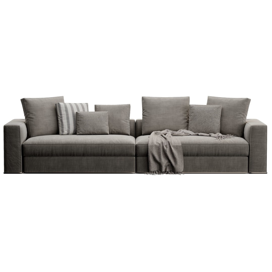 Powell Sofa 3D Model – High Poly Furniture Asset, FBX, OBJ - View 4