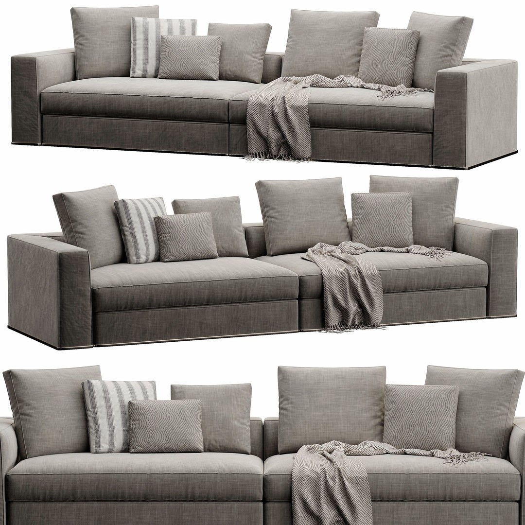Powell Sofa 3D Model – High Poly Furniture Asset, FBX, OBJ - View 5