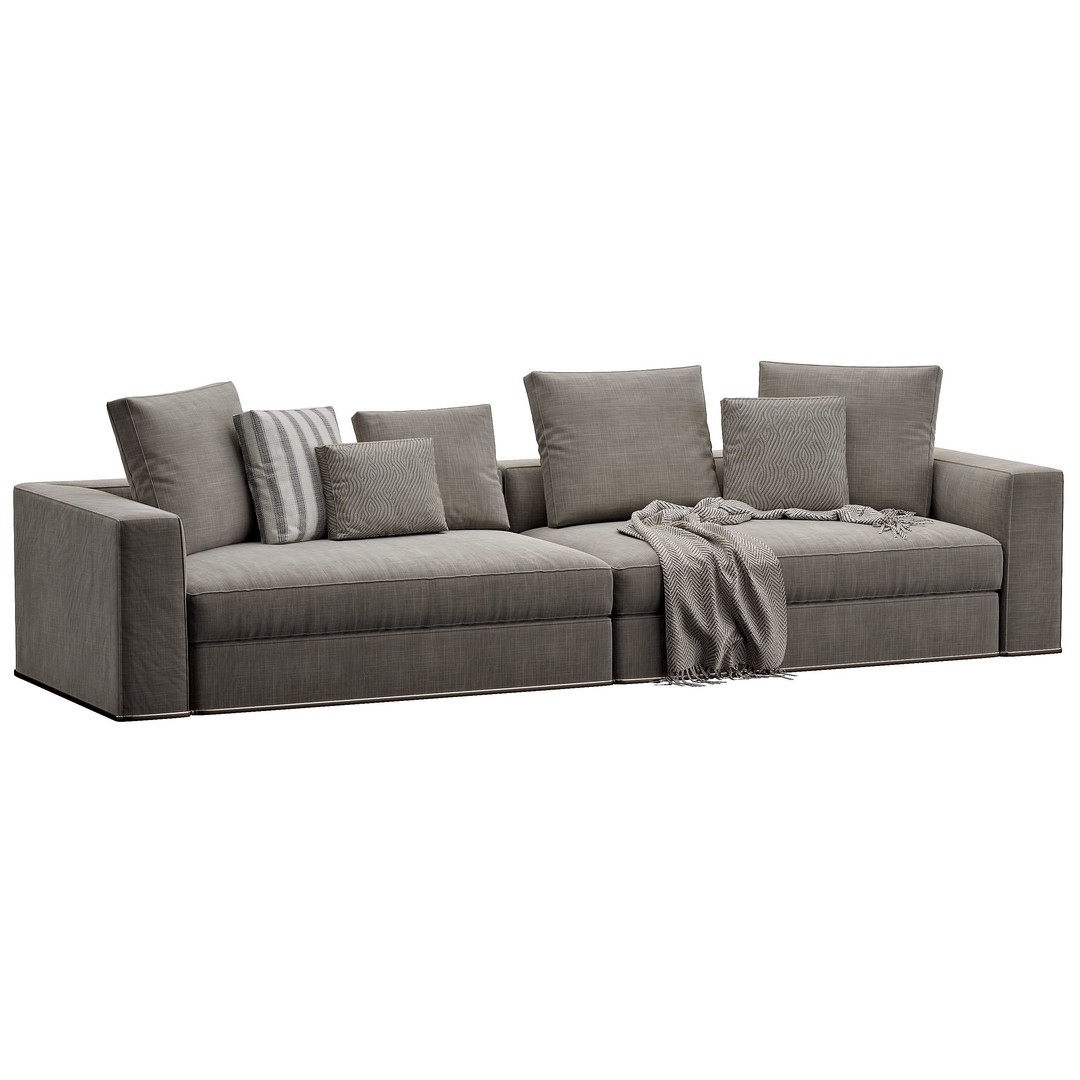 Powell Sofa 3D Model – High Poly Furniture Asset, FBX, OBJ - View 6