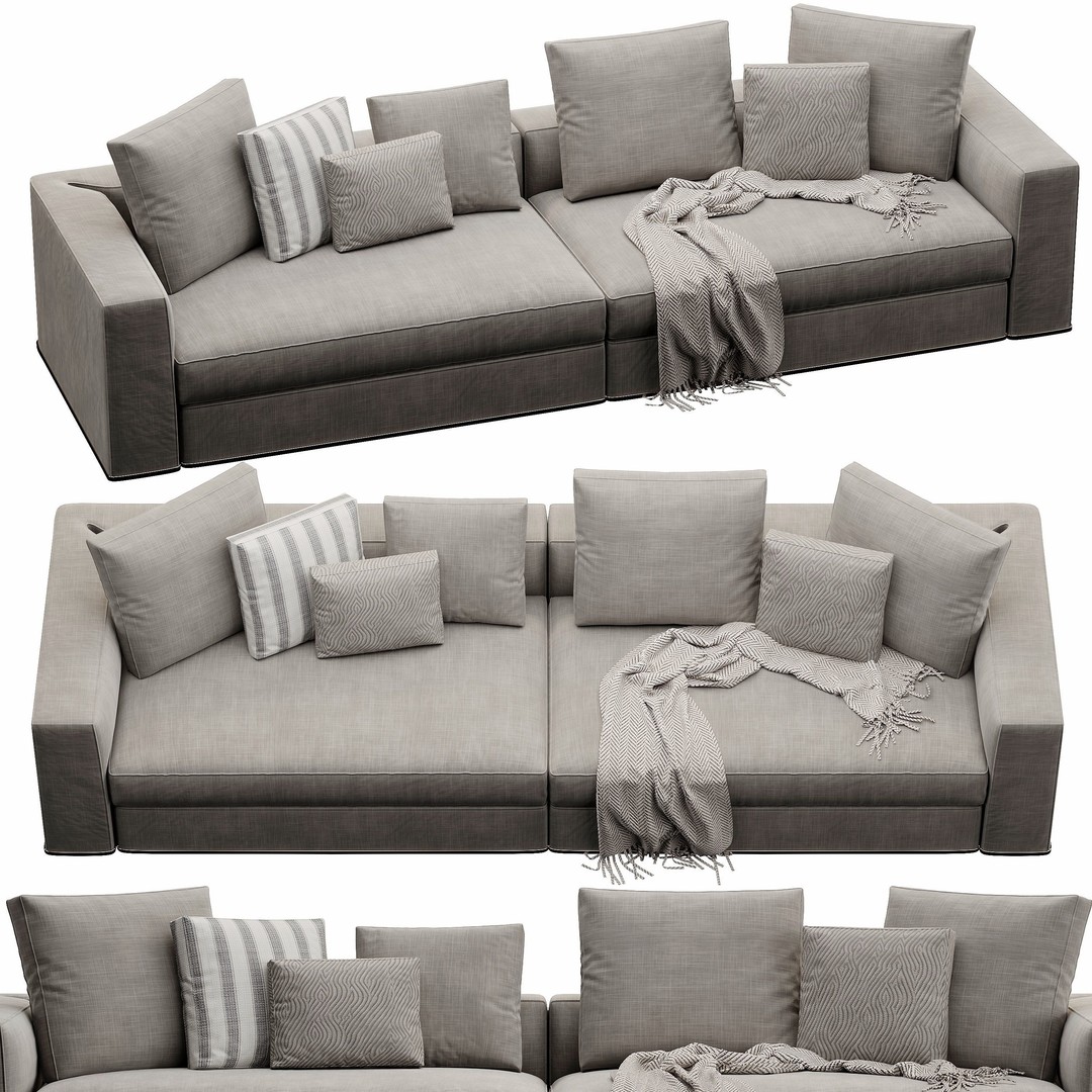 Powell Sofa 3D Model – High Poly Furniture Asset, FBX, OBJ - View 7
