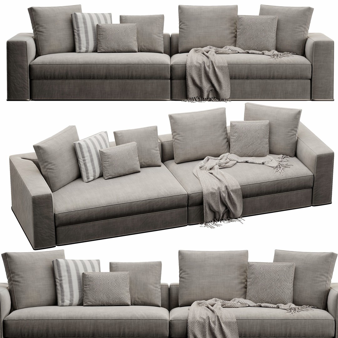 Powell Sofa 3D Model – High Poly Furniture Asset, FBX, OBJ - View 9