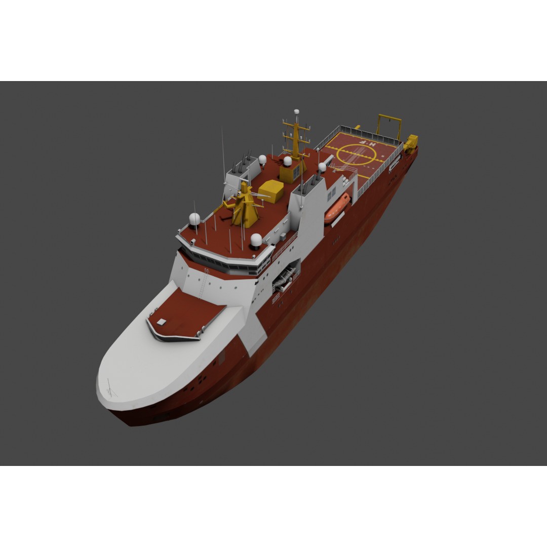 Arctic and Offshore Patrol Ship - Low-Poly 3D Model - View 10