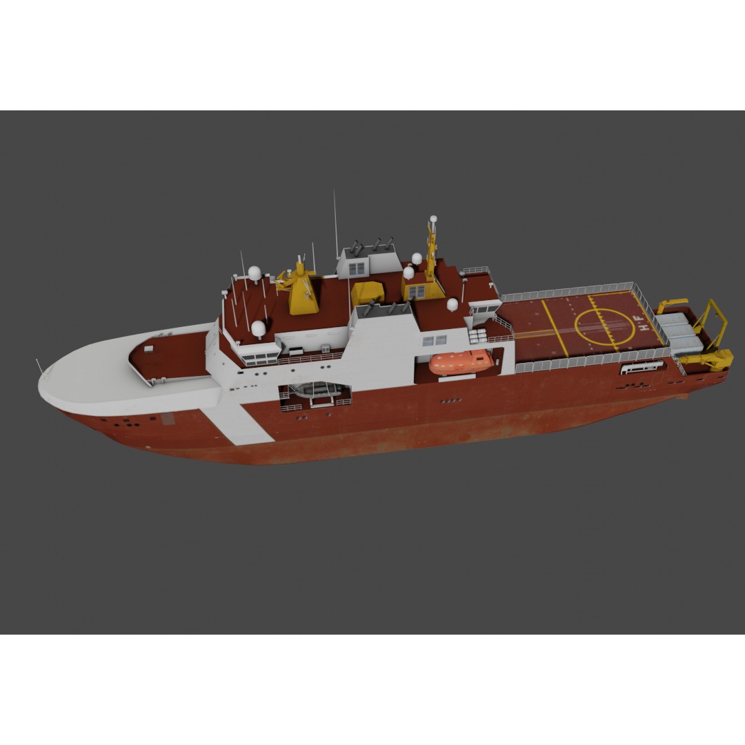 Arctic and Offshore Patrol Ship - Low-Poly 3D Model - View 11