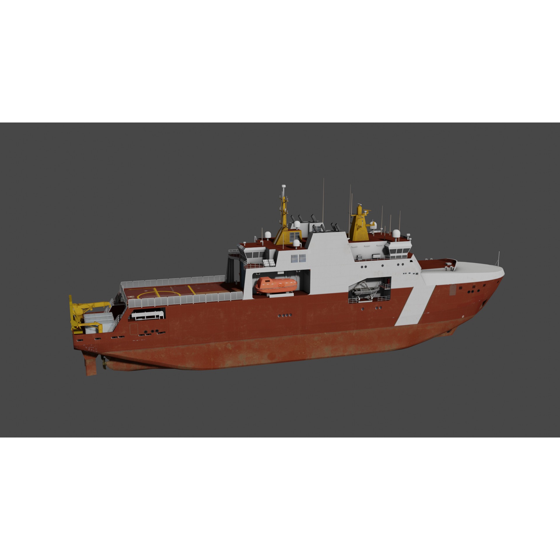 Arctic and Offshore Patrol Ship - Low-Poly 3D Model - View 12