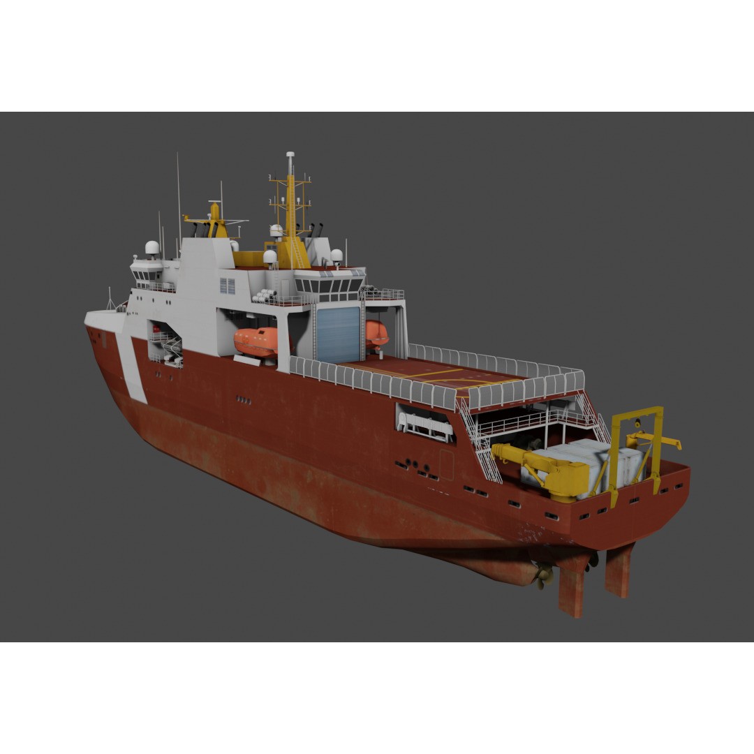 Arctic and Offshore Patrol Ship - Low-Poly 3D Model - View 13
