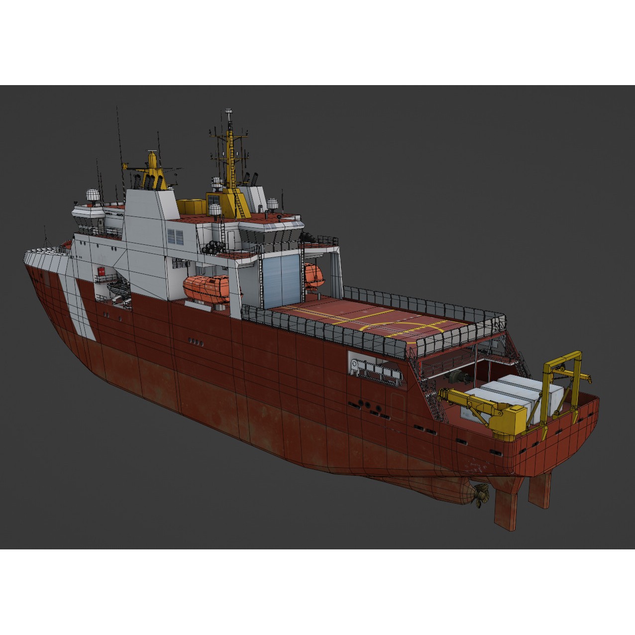 Arctic and Offshore Patrol Ship - Low-Poly 3D Model - View 15