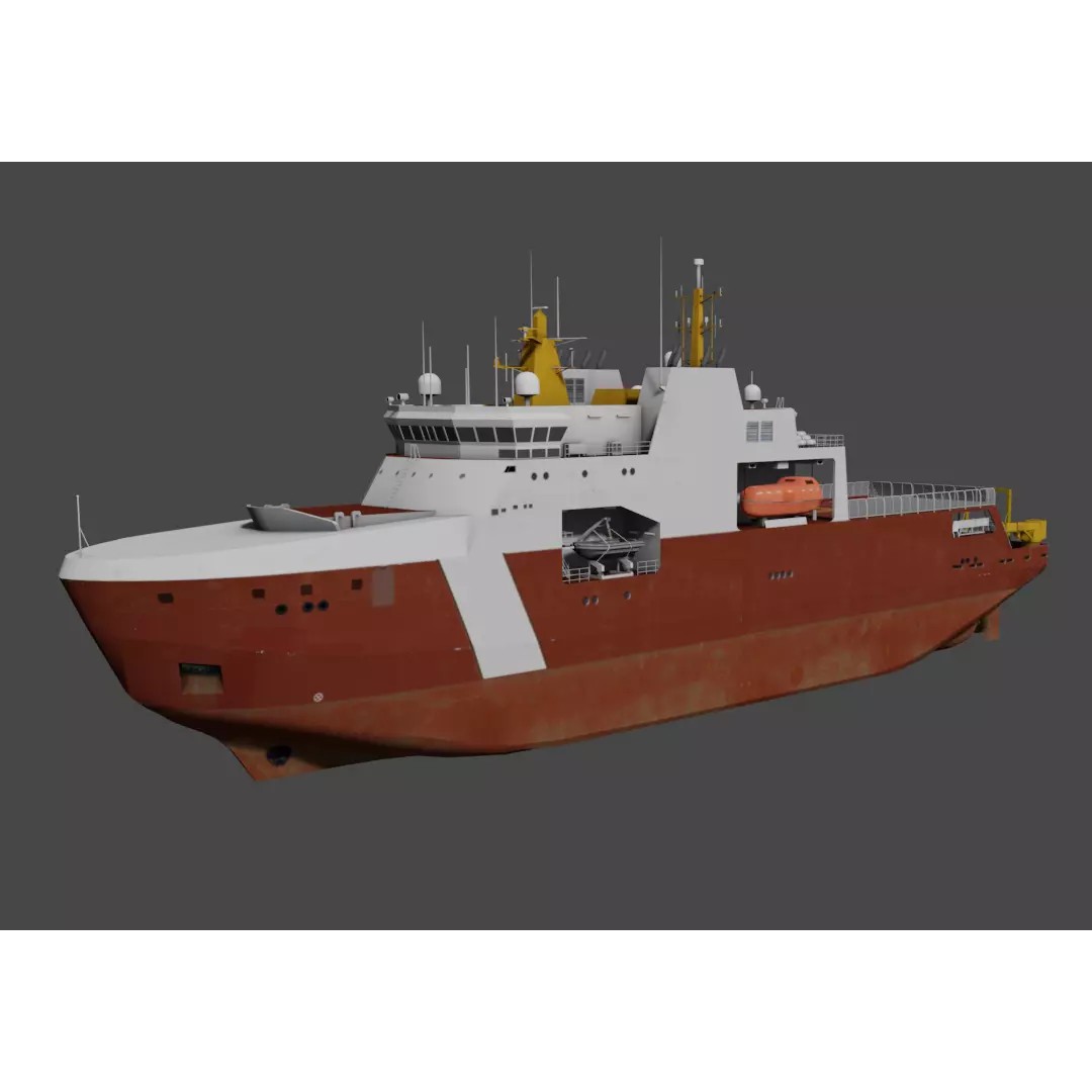 Arctic and Offshore Patrol Ship - Low-Poly 3D Model - View 2