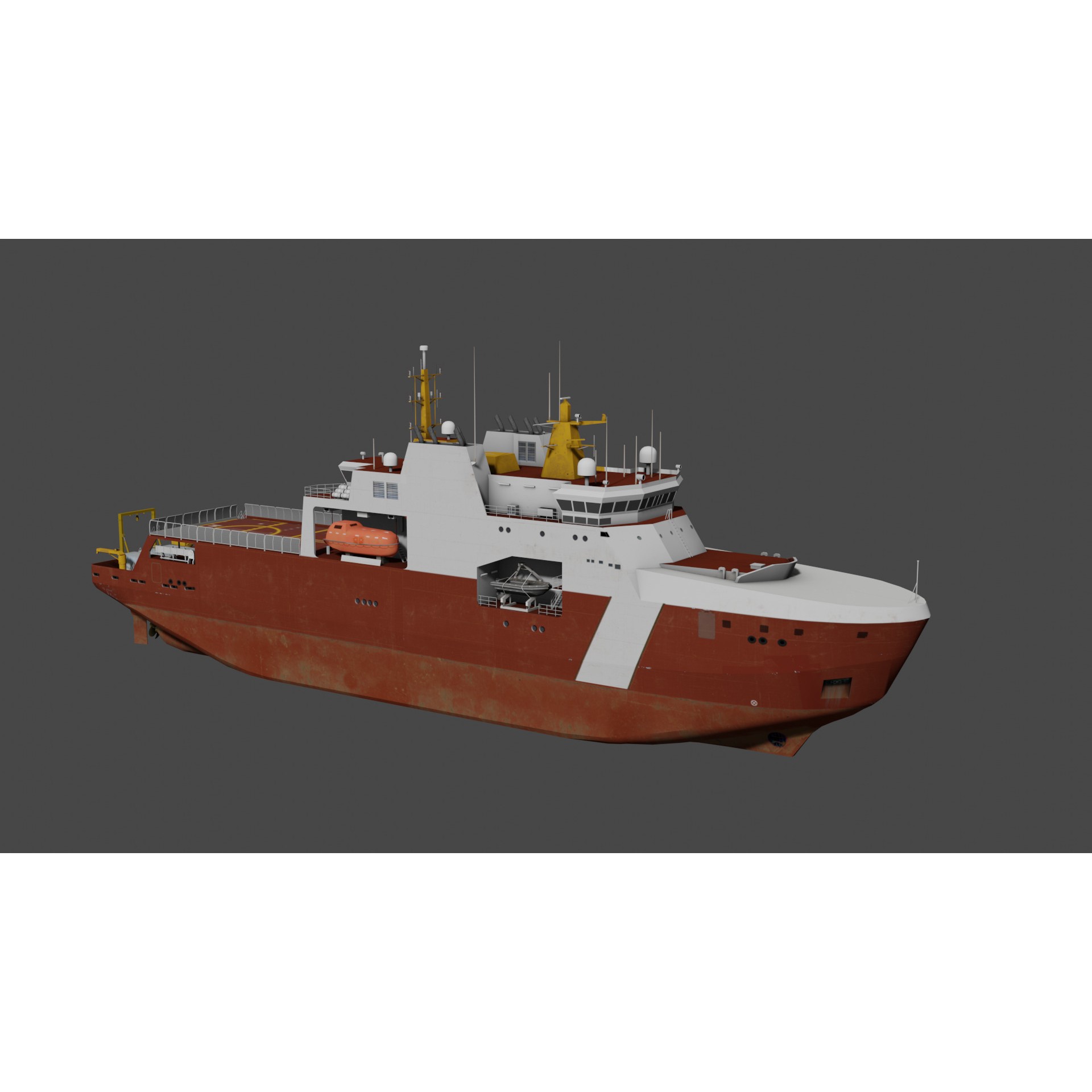 Arctic and Offshore Patrol Ship - Low-Poly 3D Model - View 3