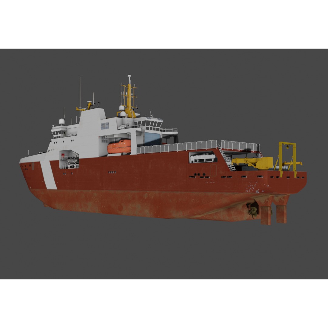 Arctic and Offshore Patrol Ship - Low-Poly 3D Model - View 4
