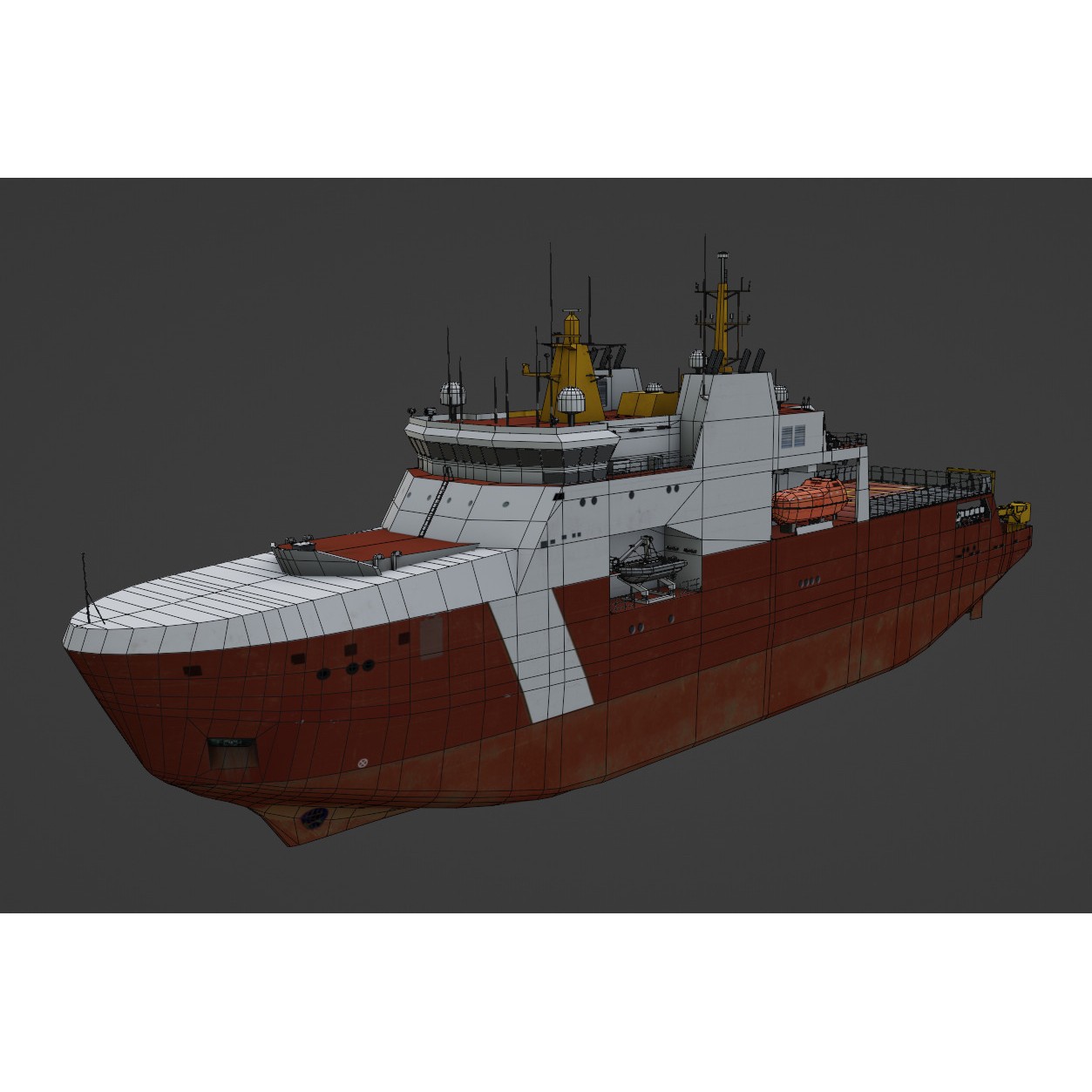 Arctic and Offshore Patrol Ship - Low-Poly 3D Model - View 8