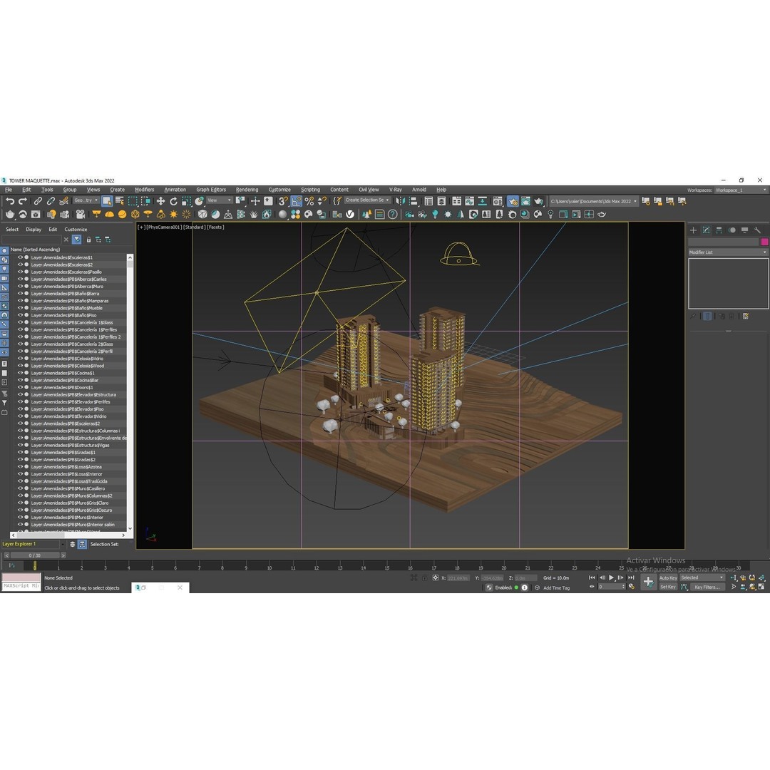 Residential Building 3D Model – Modern Maquette Design, FBX, Archviz - View 17