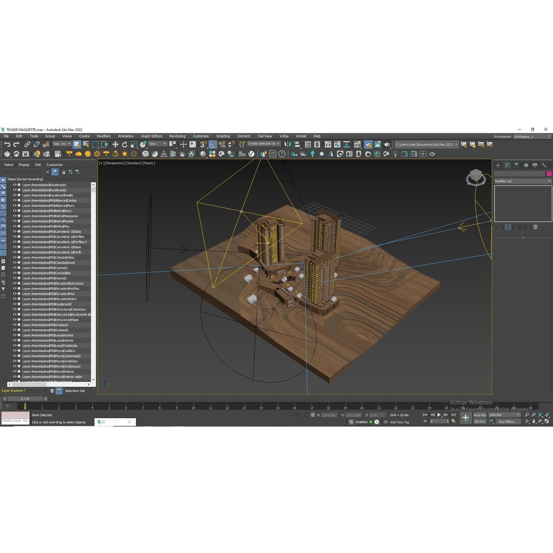 Residential Building 3D Model – Modern Maquette Design, FBX, Archviz - View 18