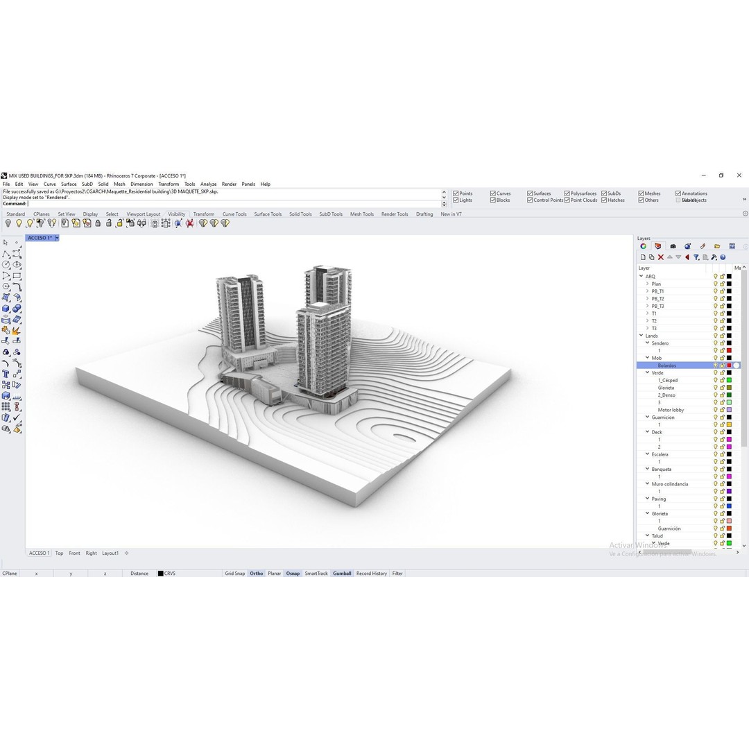 Residential Building 3D Model – Modern Maquette Design, FBX, Archviz - View 20