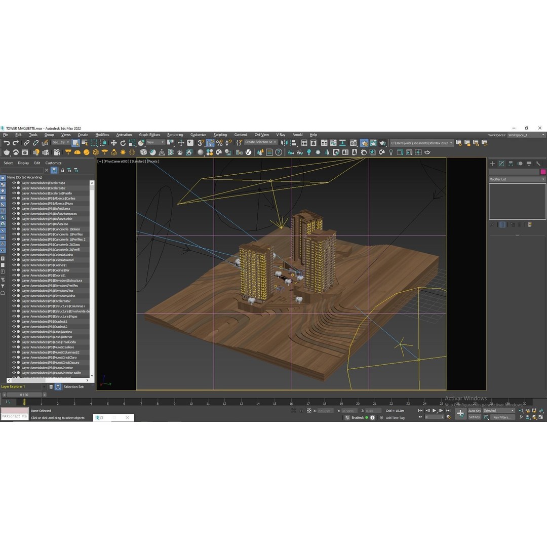 Residential Building 3D Model – Modern Maquette Design, FBX, Archviz - View 23