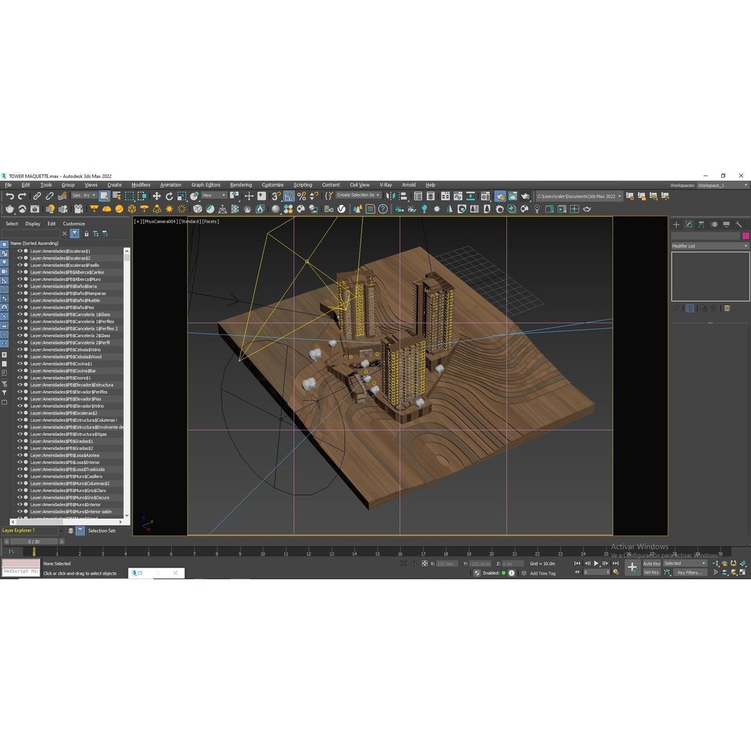 Residential Building 3D Model – Modern Maquette Design, FBX, Archviz - View 24