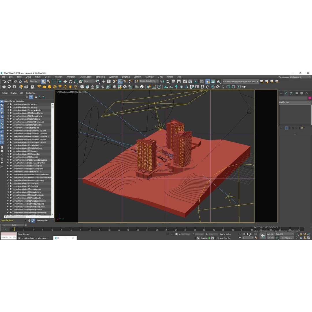 Residential Building 3D Model – Modern Maquette Design, FBX, Archviz - View 27