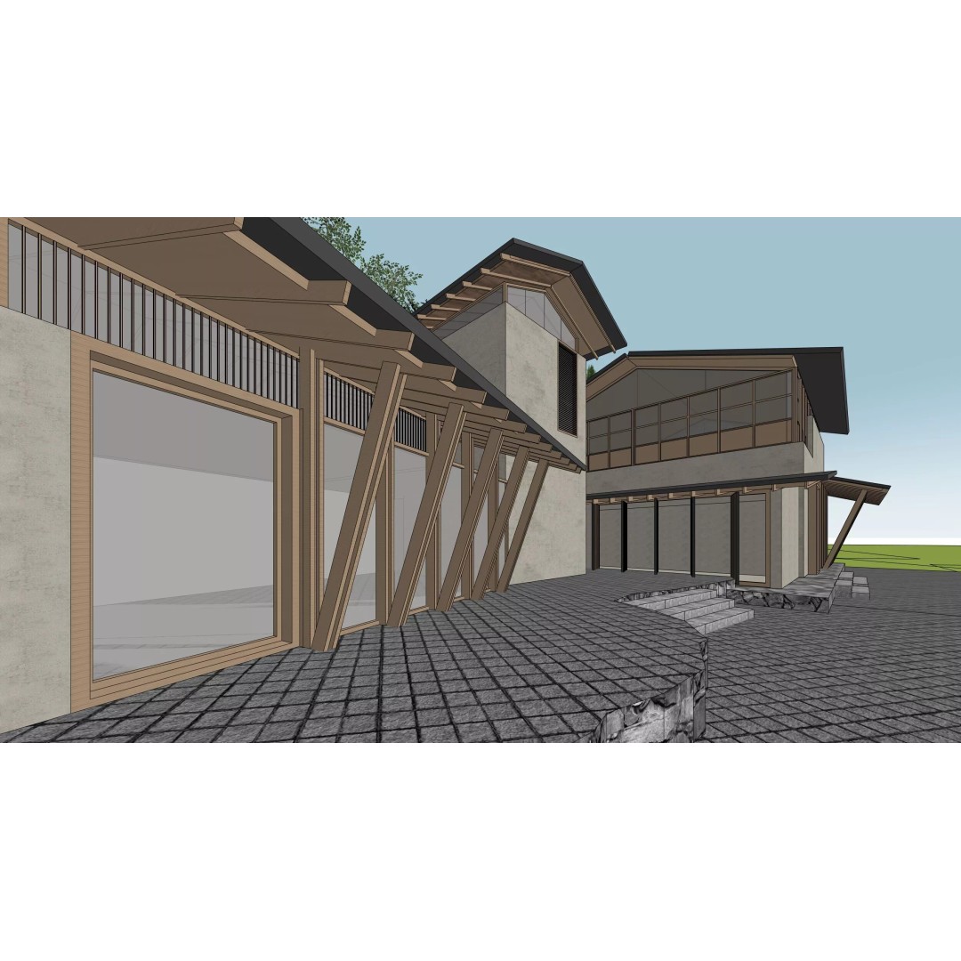 Modern Mountain Library Retreat 3D Model – East Asian Architecture, FBX - View 12