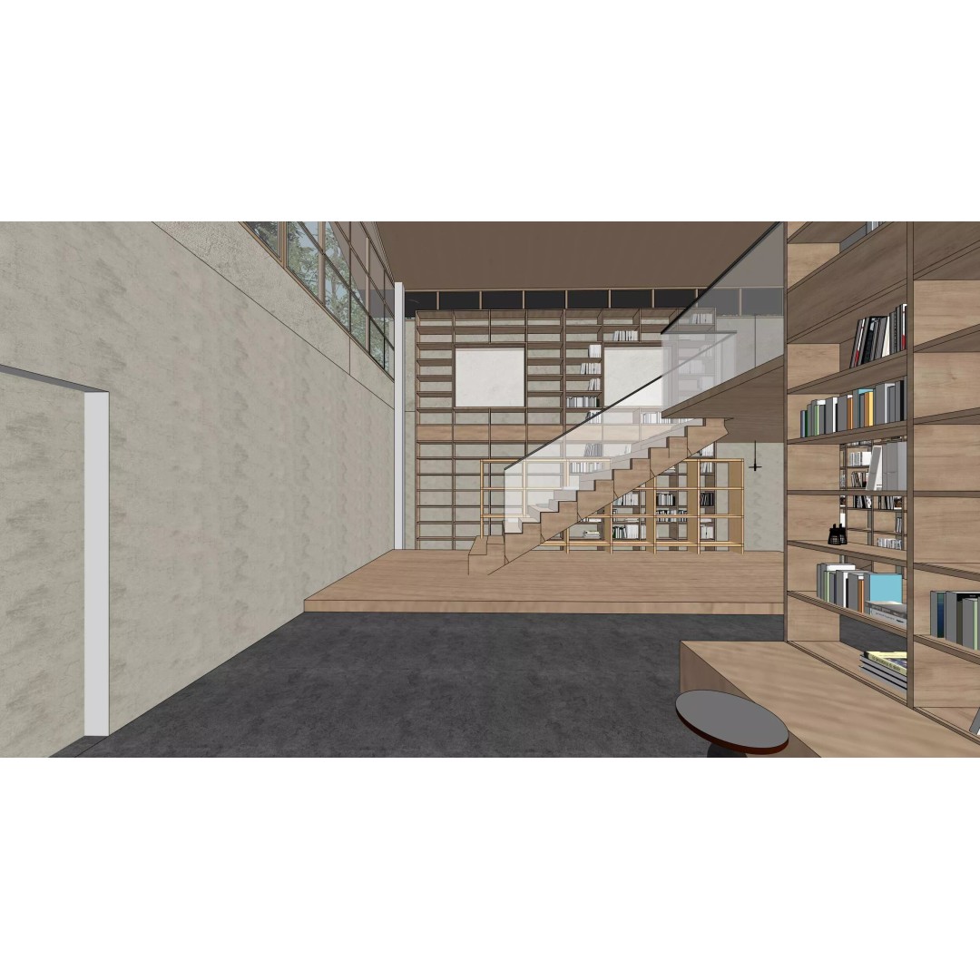 Modern Mountain Library Retreat 3D Model – East Asian Architecture, FBX - View 14