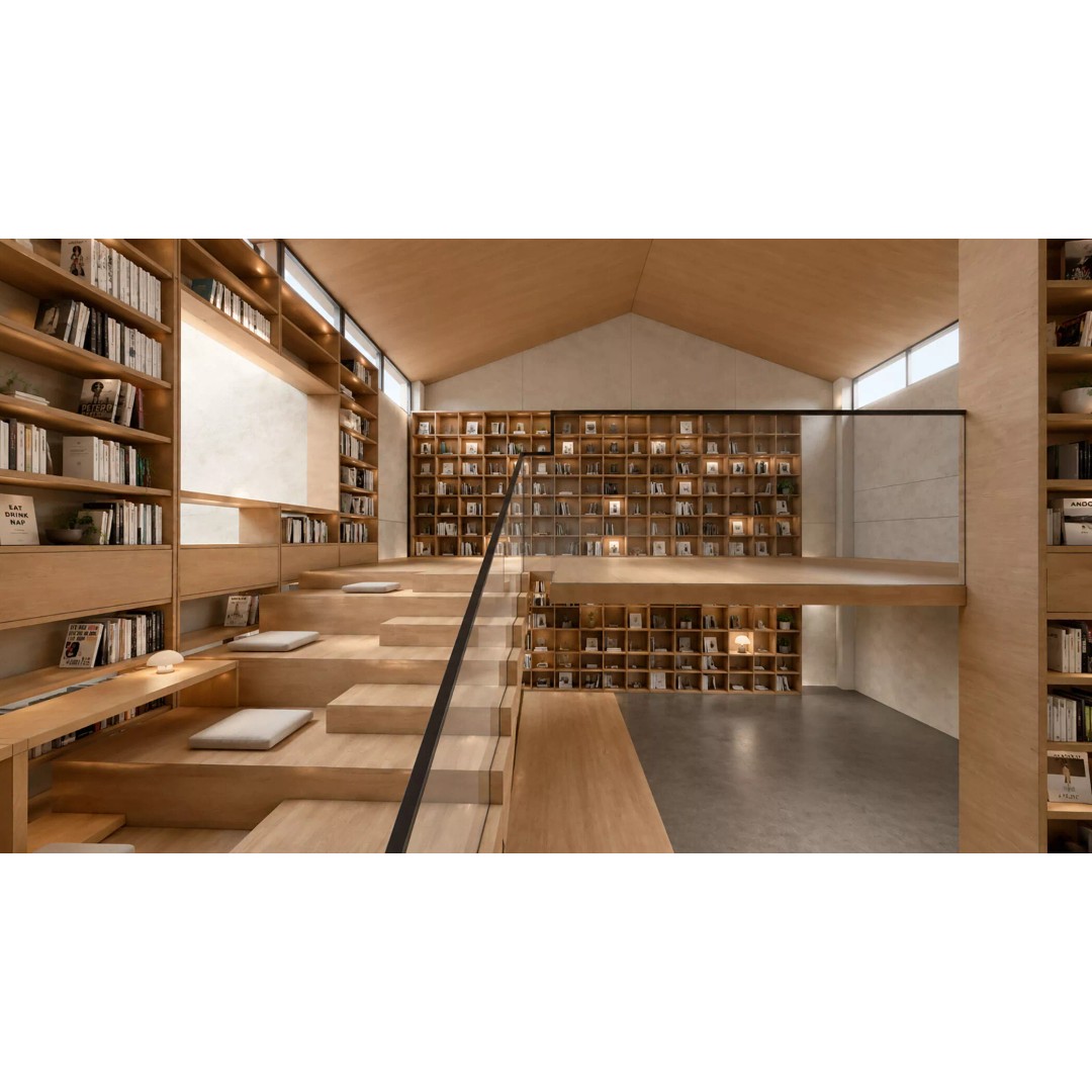 Modern Mountain Library Retreat 3D Model – East Asian Architecture, FBX - View 2