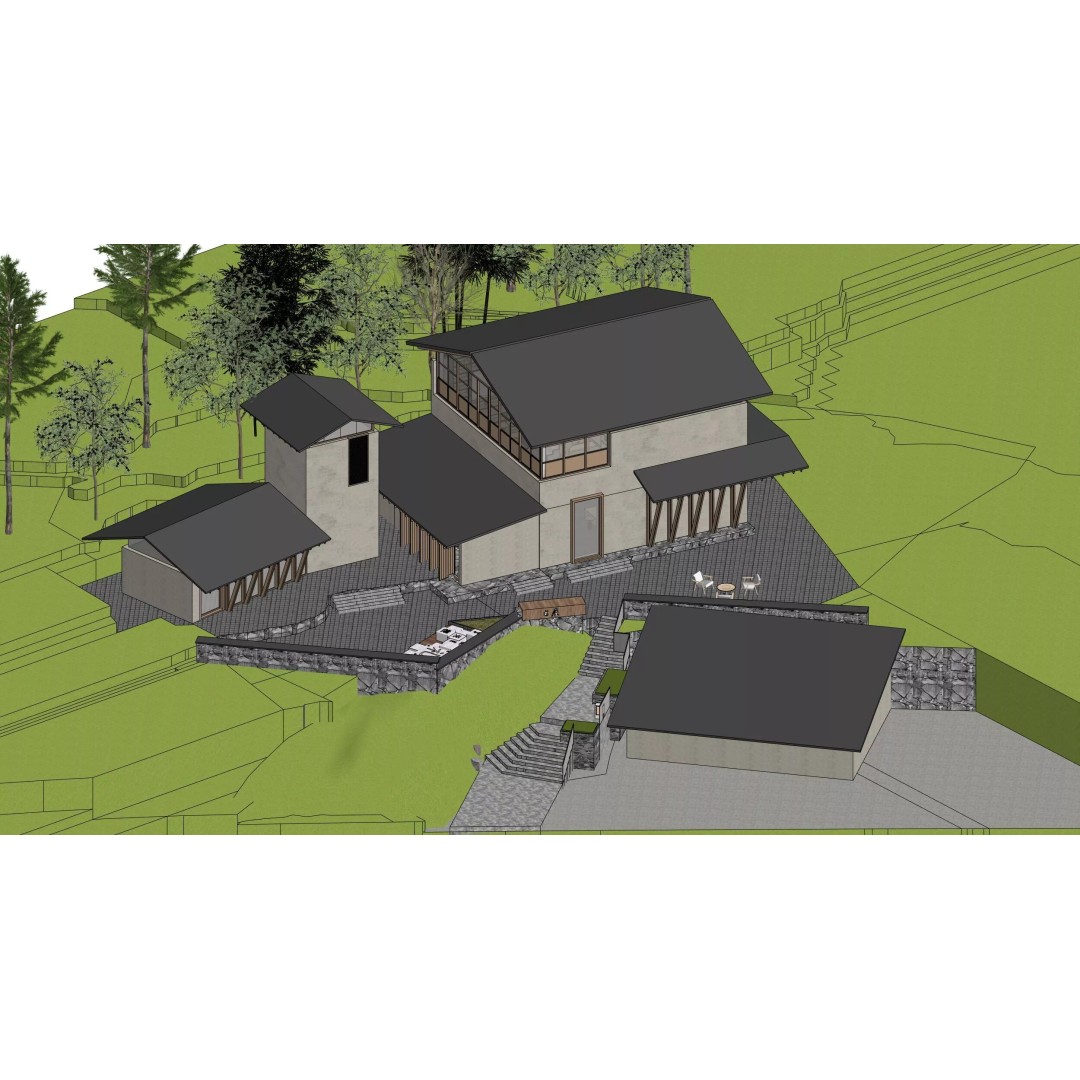 Modern Mountain Library Retreat 3D Model – East Asian Architecture, FBX - View 5