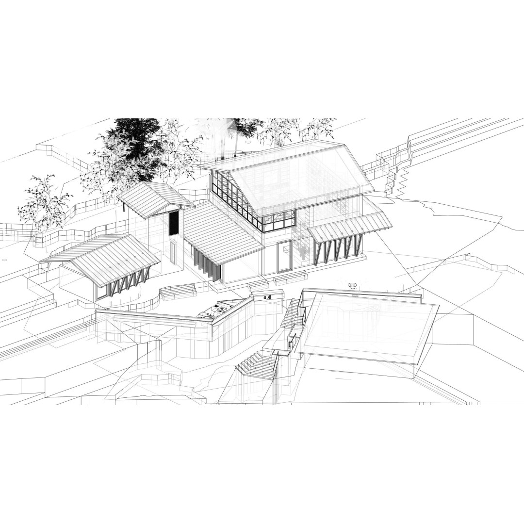 Modern Mountain Library Retreat 3D Model – East Asian Architecture, FBX - View 6