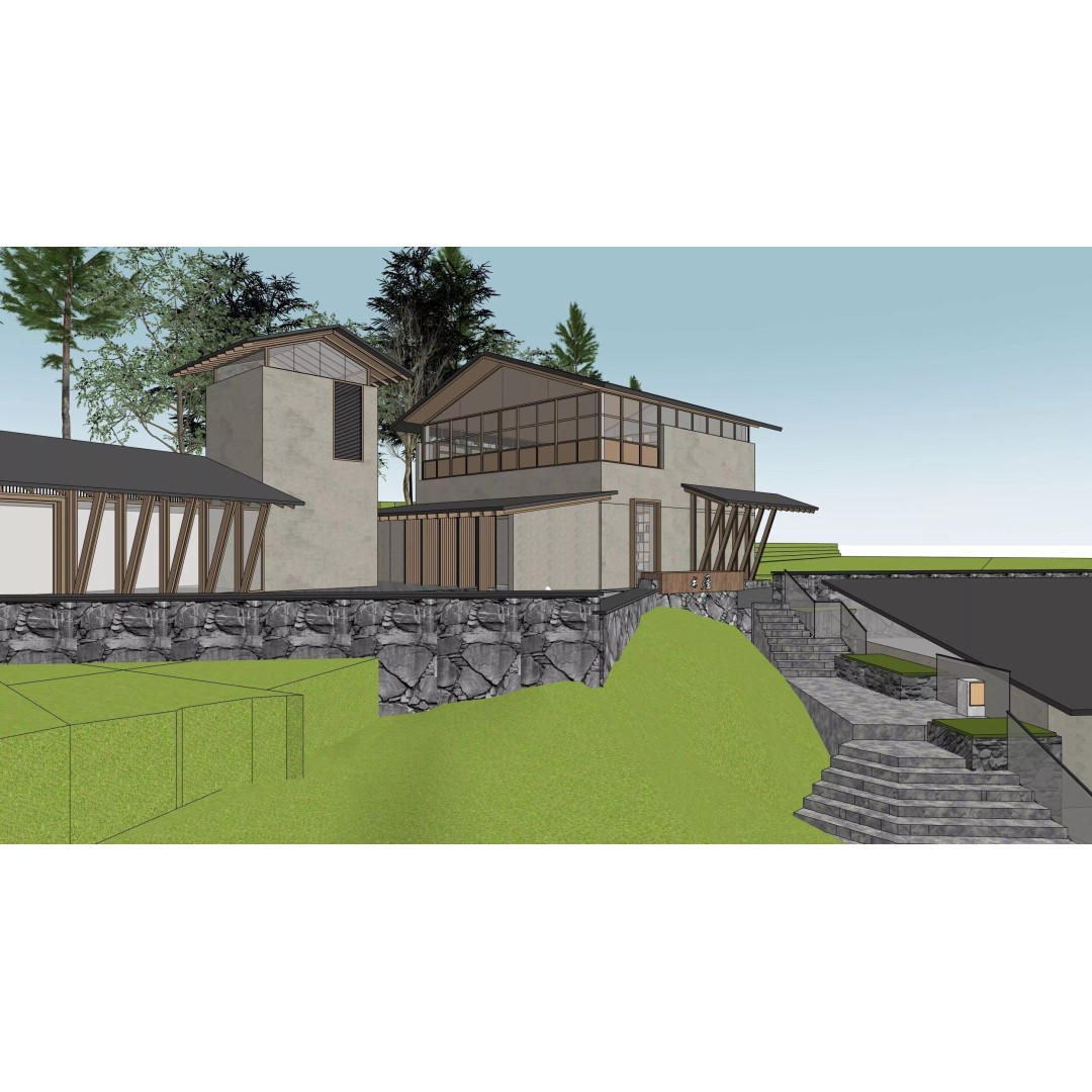 Modern Mountain Library Retreat 3D Model – East Asian Architecture, FBX - View 8