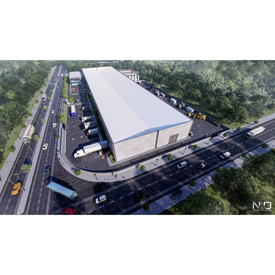Aluminum Factory 3D Model – Industrial Exterior Visualization, FBX - View 2