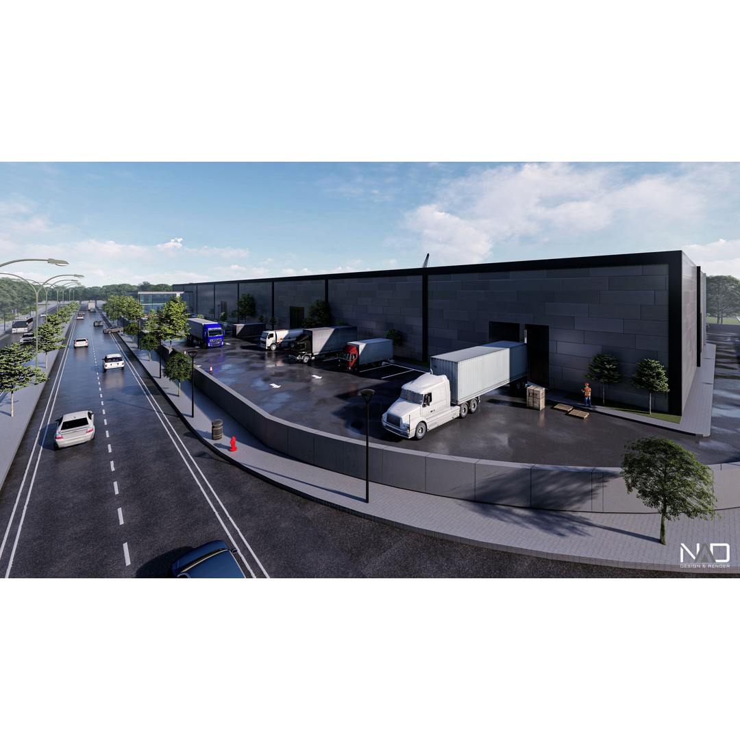 Aluminum Factory 3D Model – Industrial Exterior Visualization, FBX - View 3