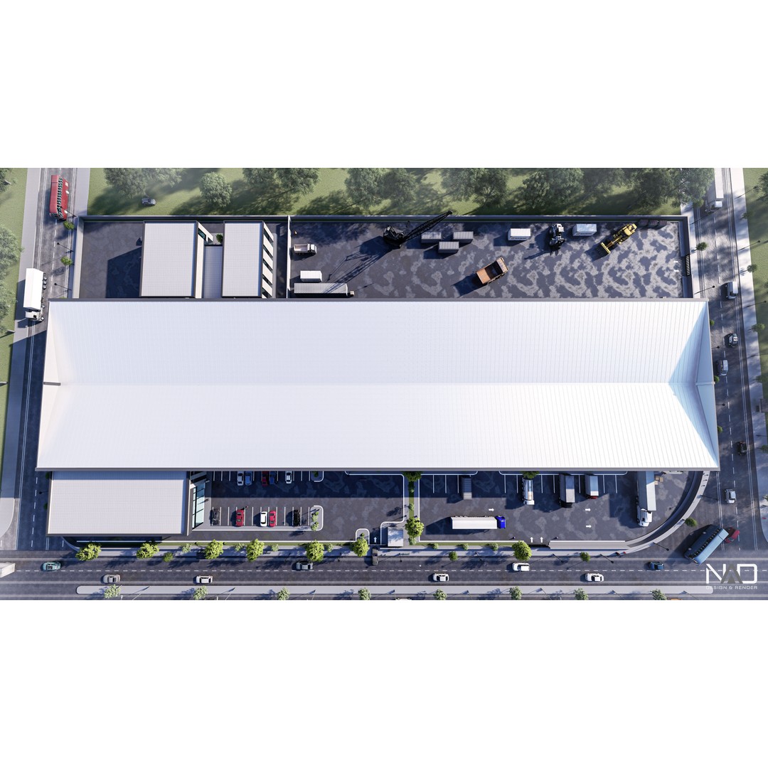 Aluminum Factory 3D Model – Industrial Exterior Visualization, FBX - View 7