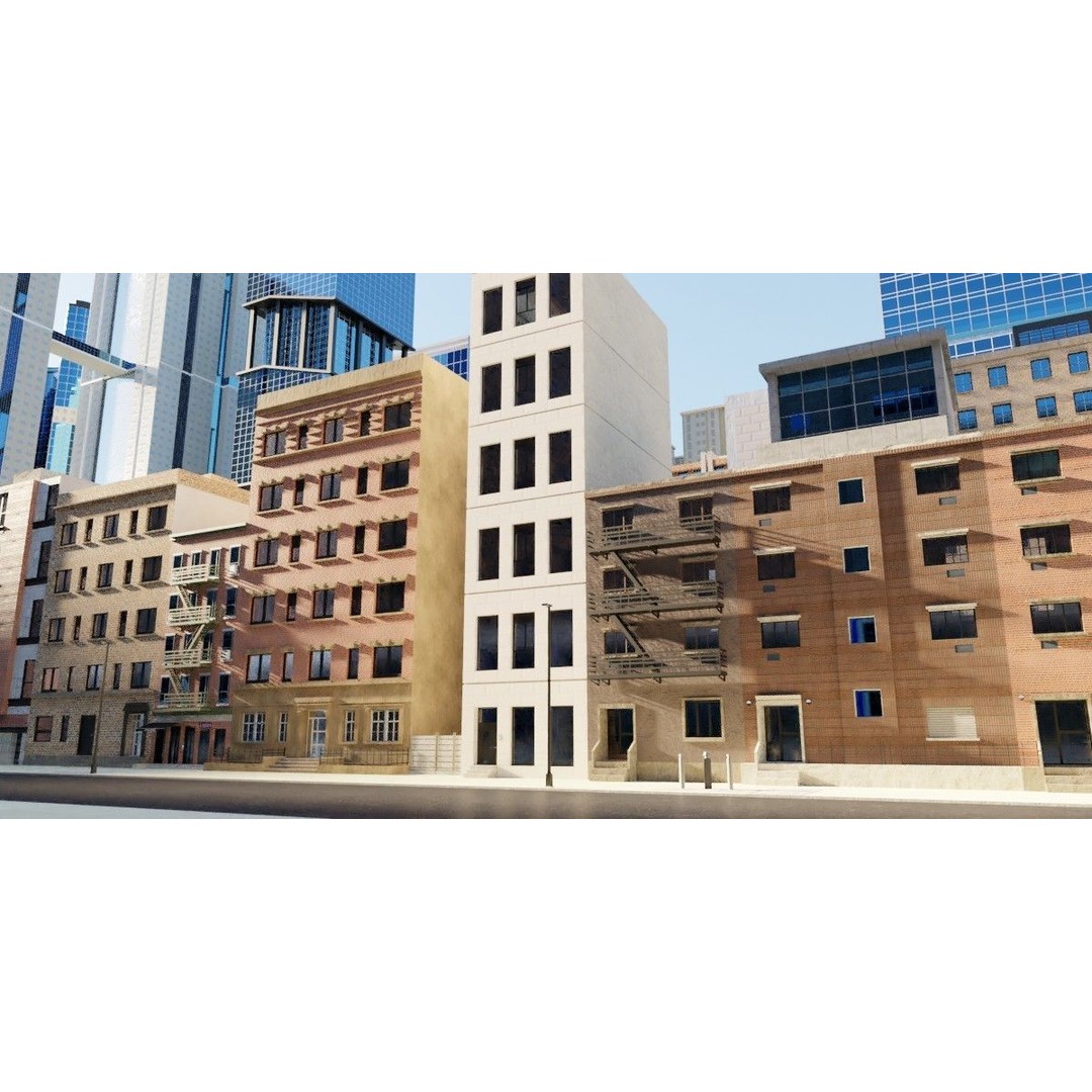 Growing City 3D Model – Urban Cityscape Asset with PBR Textures