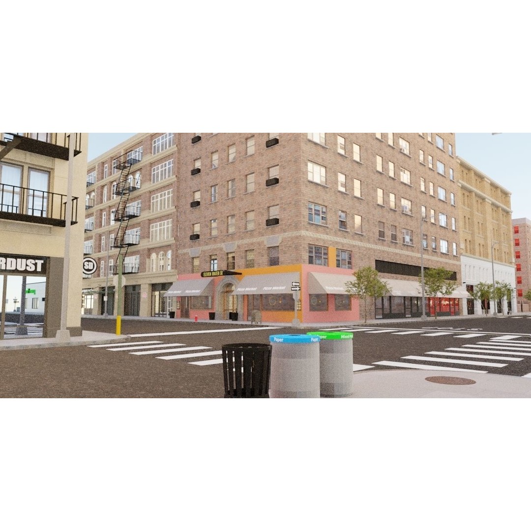 Growing City 3D Model – Urban Cityscape Asset with PBR Textures - View 15