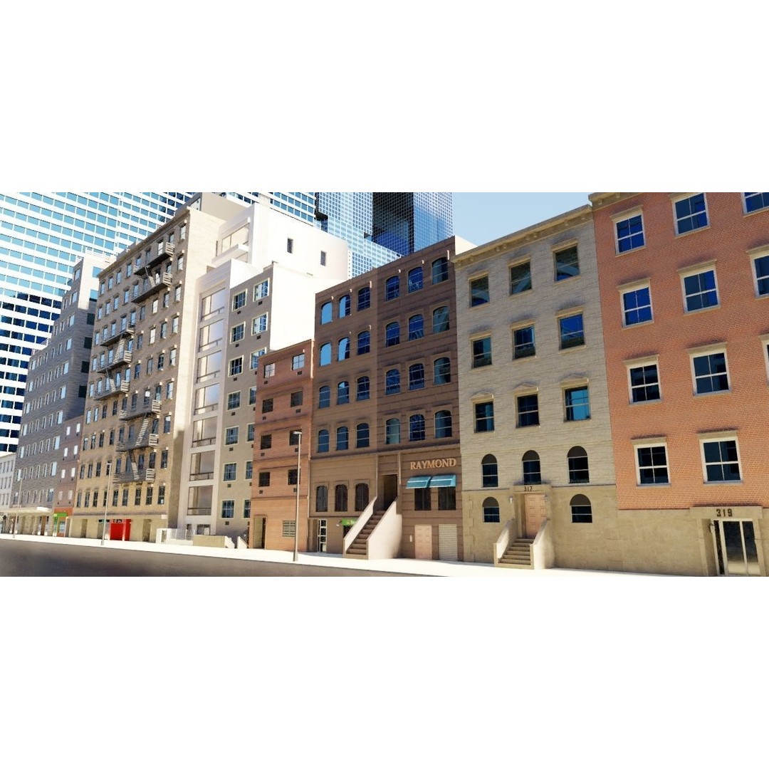 Growing City 3D Model – Urban Cityscape Asset with PBR Textures - View 17